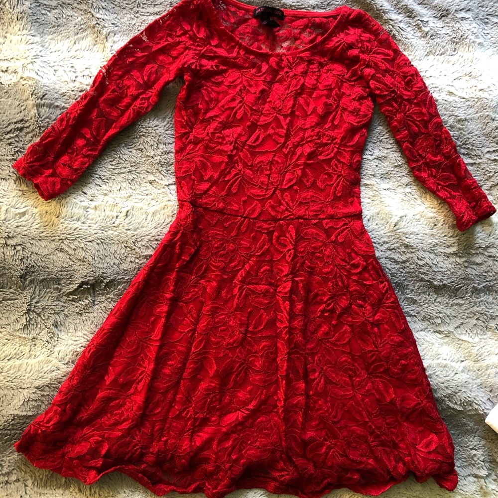 Red lace dress